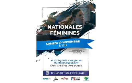 Samedi 10 Novembre - Nationales Féminines à domicile (journée 4)
