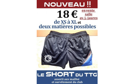 Short TTG en vente à la salle de Gerland