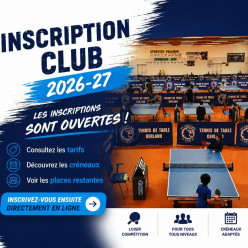 Inscription club 2026-27